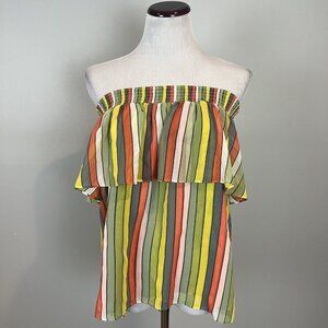 Cabi #5389 Carnival Top Off the Shoulder Stripe Size Small Limited Edition